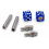 Blue Sparkle Dice 2 Valve Cap, Door Plunger, Plate Bolt Combo Kit