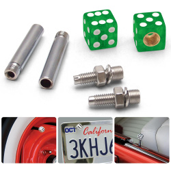 Clear Green with Sparkle Dice 2 Valve Cap, Door Plunger, Plate Bolt Combo Kit