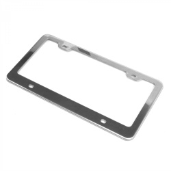 Chrome License Plate Frame with Bolts and Caps