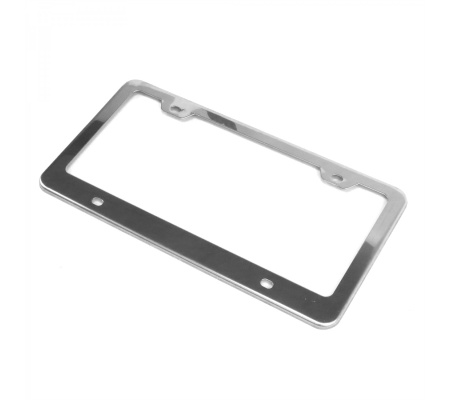 Chrome License Plate Frame with Bolts and Caps