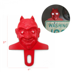 El Diablo Devil License Plate Topper - Cast Metal Painted Details