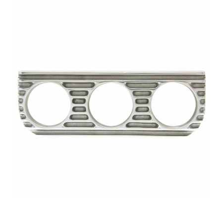Finned Alloy Triple Gauge Bezel Pod Dash Panel Mount - 52mm