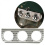 Finned Alloy Triple Gauge Bezel Pod Dash Panel Mount - 52mm