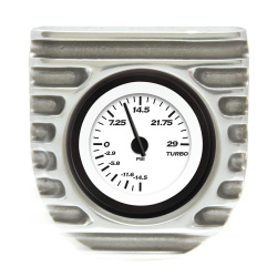 Vintage Finned Singe Bezel Mount W/ Aurora Boost Gauge