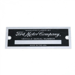 Ford VIN Plate - Small
