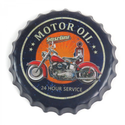 Motor Oil Gasoline Service Bottle Cap Display Sign - Baked Enamel