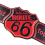Layered Route 66 Metal Sign