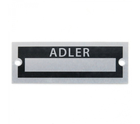 Blank Data Vin Plate - Adler