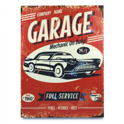 Retro Garage Wooden Sign