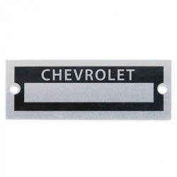 Blank Data Vin Plate - Chevrolet