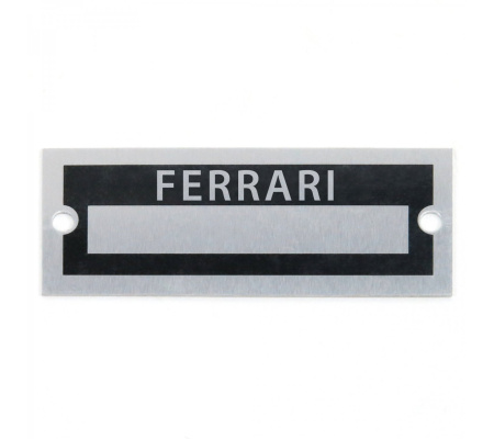 Blank Data Vin Plate - Ferrari
