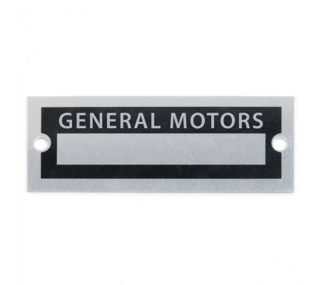 Blank Data Vin Plate - General Motors