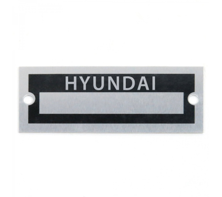 Blank Data Vin Plate - Hyundai