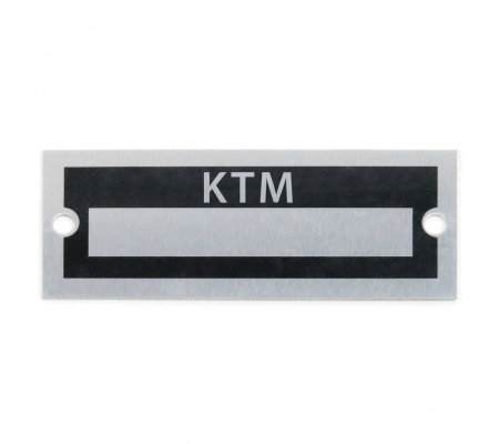 Blank Data Vin Plate - KTM