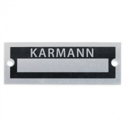 Blank Data Vin Plate - Karmann