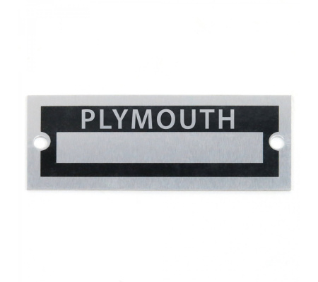 Blank Data Vin Plate - Plymouth
