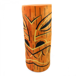 Red and Orange Ku Tiki God Throw Pillow