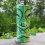 Green Kane Tiki God Throw Pillow