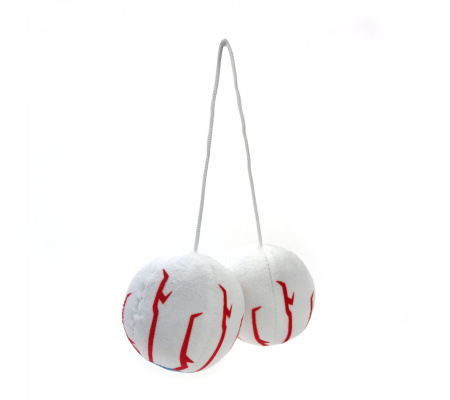 Fuzzy Hanging Rearview Mirror Eyeballs - Pair