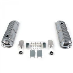 Vintage Finned Valve Covers w/ Breathers (No PCV)~Small Block Ford 289-351