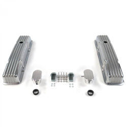 Vintage Tall Finned Valve Covers w/ Breathers (PCV) Small Block Chevy