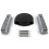 SBC Blk Caddy AC/Tall Center bolt Finned Engine Dress Up kit~Holes No Breathers