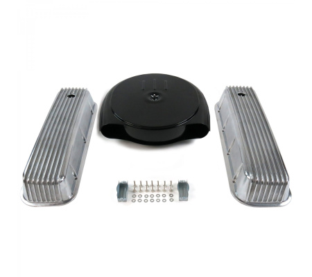 BBC Blk Caddy AC/Finned Engine Dress Up kit~Holes No Breathers