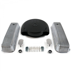 BBC Blk Caddy AC/Finned Engine Dress Up kit~w/ Breathers (No PCV)