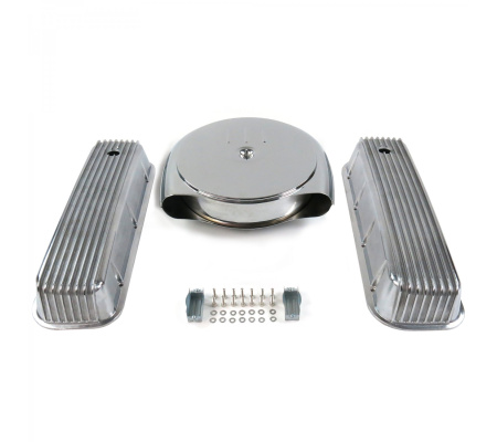BBC Chr Caddy AC/Finned Engine Dress Up kit~Holes No Breathers
