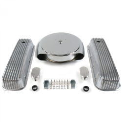 BBC Chr Caddy AC/Finned Engine Dress Up kit~w/ Breathers (No PCV)