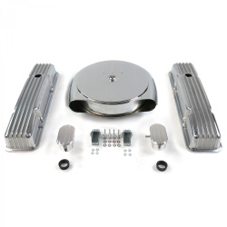 SBC Chr Caddy AC/Short Finned Engine Dress Up Kit With Breathers (PCV)