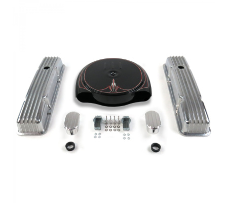 SBC PS Caddy AC/Tall Finned Engine Dress Up kit~w/ Breathers (No PCV)