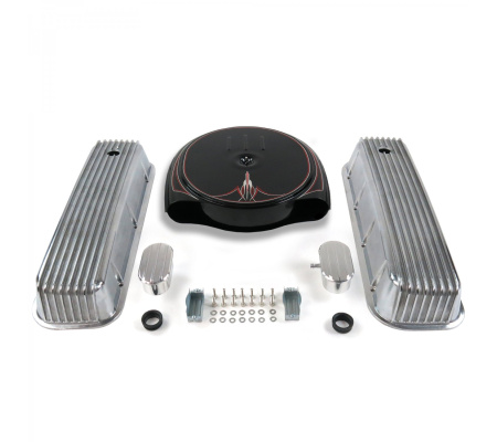 BBC PS Caddy AC/Finned Engine Dress Up kit~w/ Breathers (PCV)