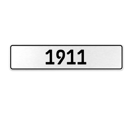 1911 Year  - White Aluminum Street Sign Mancave Euro Plate Name Door Sign Wall
