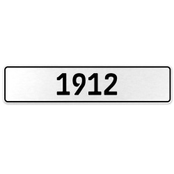 1912 Year  - White Aluminum Street Sign Mancave Euro Plate Name Door Sign Wall