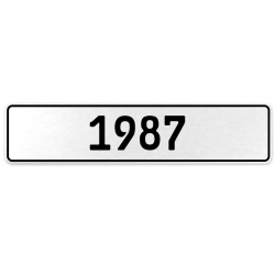 1987 Year  - White Aluminum Street Sign Mancave Euro Plate Name Door Sign Wall