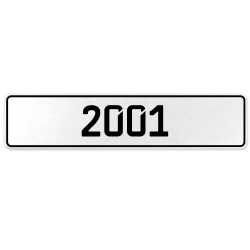 2001 Year  - White Aluminum Street Sign Mancave Euro Plate Name Door Sign Wall