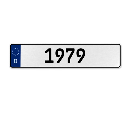 1979 Year  - White Aluminum Street Sign Mancave Euro Plate Name Door Sign Wall