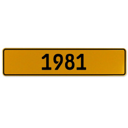 1981 Year  - Yellow Aluminum Street Sign Mancave Euro Plate Name Door Sign Wall