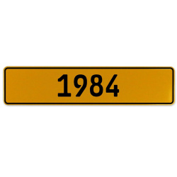 1984 Year  - Yellow Aluminum Street Sign Mancave Euro Plate Name Door Sign Wall