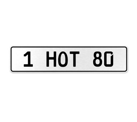 1 HOT 80  - White Aluminum Street Sign Mancave Euro Plate Name Door Sign Wall