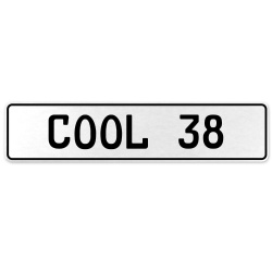COOL 38  - White Aluminum Street Sign Mancave Euro Plate Name Door Sign Wall