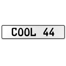 COOL 44  - White Aluminum Street Sign Mancave Euro Plate Name Door Sign Wall