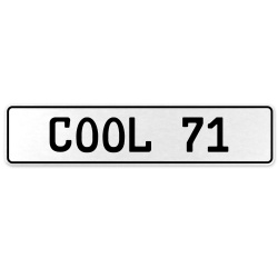 COOL 71  - White Aluminum Street Sign Mancave Euro Plate Name Door Sign Wall