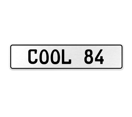 COOL 84  - White Aluminum Street Sign Mancave Euro Plate Name Door Sign Wall