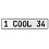 1 COOL 34  - White Aluminum Street Sign Mancave Euro Plate Name Door Sign Wall