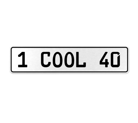 1 COOL 40  - White Aluminum Street Sign Mancave Euro Plate Name Door Sign Wall