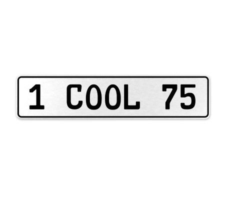 1 COOL 75  - White Aluminum Street Sign Mancave Euro Plate Name Door Sign Wall