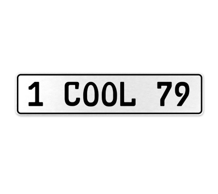 1 COOL 79  - White Aluminum Street Sign Mancave Euro Plate Name Door Sign Wall
