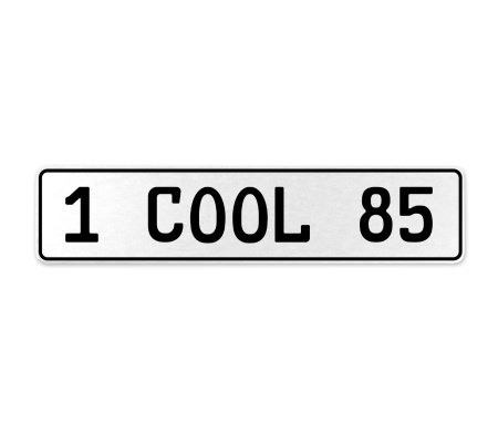 1 COOL 85  - White Aluminum Street Sign Mancave Euro Plate Name Door Sign Wall
